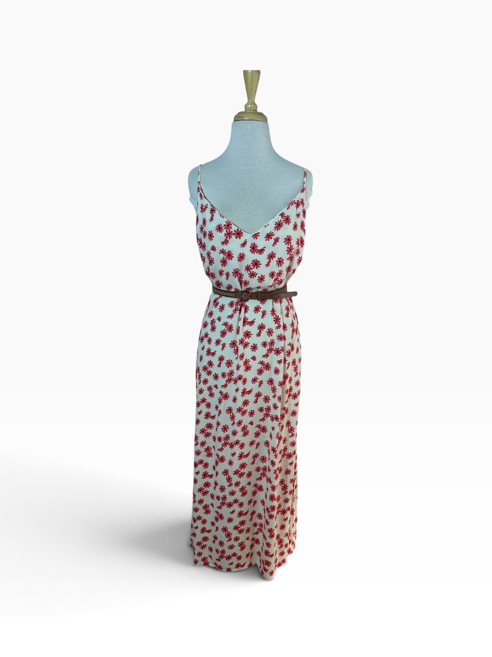 Reformation Maxi Dress with Red Floral Print